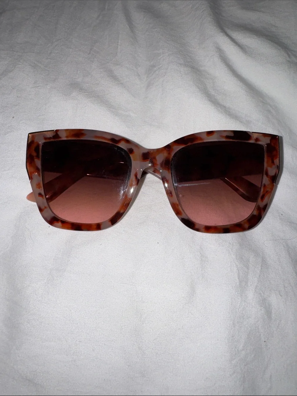 Tortoiseshell Square Frame Sunglasses - Brown Lenses
